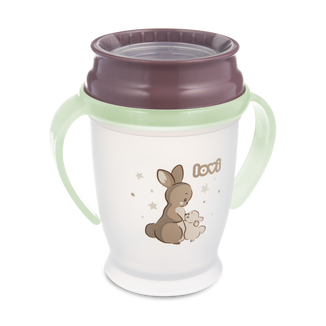 Lovi, kubek 360° z uchwytami, Night&Day Rabbit, od 9 miesiąca, 250 ml USZKODZONE OPAKOWANIE - zdjęcie produktu