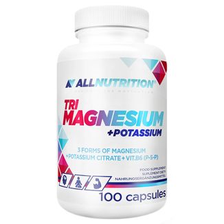 Allnutrition Tri Magnesium + Potassium, magnez + potas + witamina B6, 100 kapsułek - zdjęcie produktu