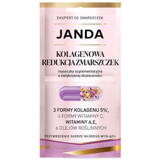 Janda Pharma Kolagenowa Redukcja Zmarszczek, maseczka suplementacyjna o zwiększonej skuteczności, 2 x 4 ml - zdjęcie produktu