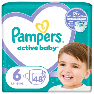Pampers Active Baby 6 (13-18 kg), pieluchy, 48 sztuk Pampers Active Baby 6 (13-18 kg), pieluchy, 48 sztuk - zdjęcie produktu