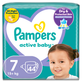 Pampers Active Baby, pieluchy, rozmiar 7, powyżej 15 kg, 44 sztuki - miniaturka zdjęcia produktu