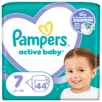 Pampers Active Baby 7 (15+ kg), pieluchy, 44 sztuki - zdjęcie produktu