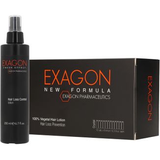 Zestaw Exagon New Formula, kuracja przeciwko wypadaniu włosów, ampułki, 12 x 9 ml + lotion wzmacniający przeciw wypadaniu włosów, 200 ml - zdjęcie produktu