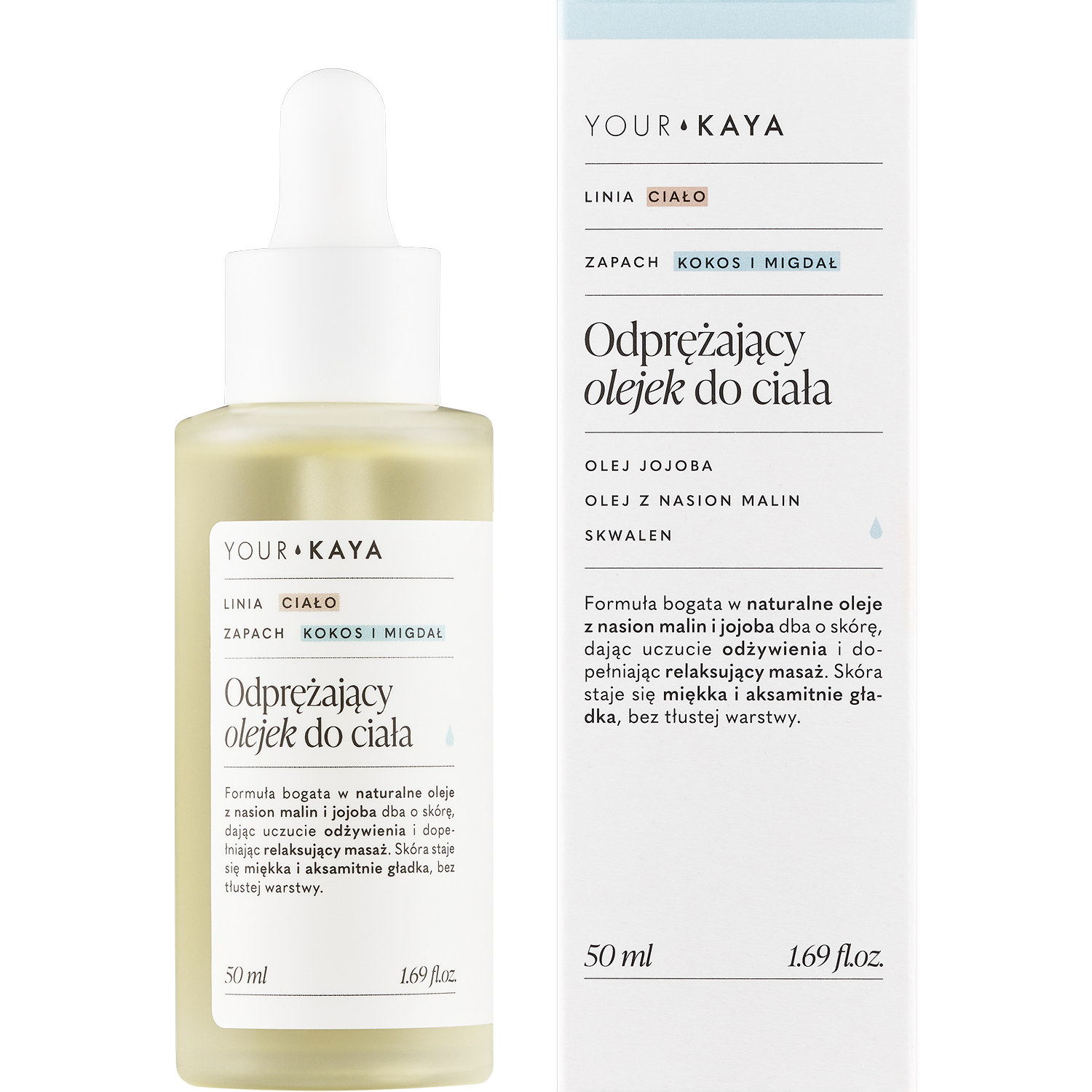 Your Kaya Your KAYA, odprężający olejek do ciała, kokos i migdał, 50 ml — Inhaltsstoffe und Bewertung