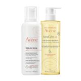 Zestaw Avene XeraCalm A.D, balsam uzupełniający lipidy do twarzy i ciała, skóra bardzo sucha, atopowa i swędząca, 400 ml + oczyszczający olejek uzupełniający lipidy, 400 ml - miniaturka zdjęcia produktu