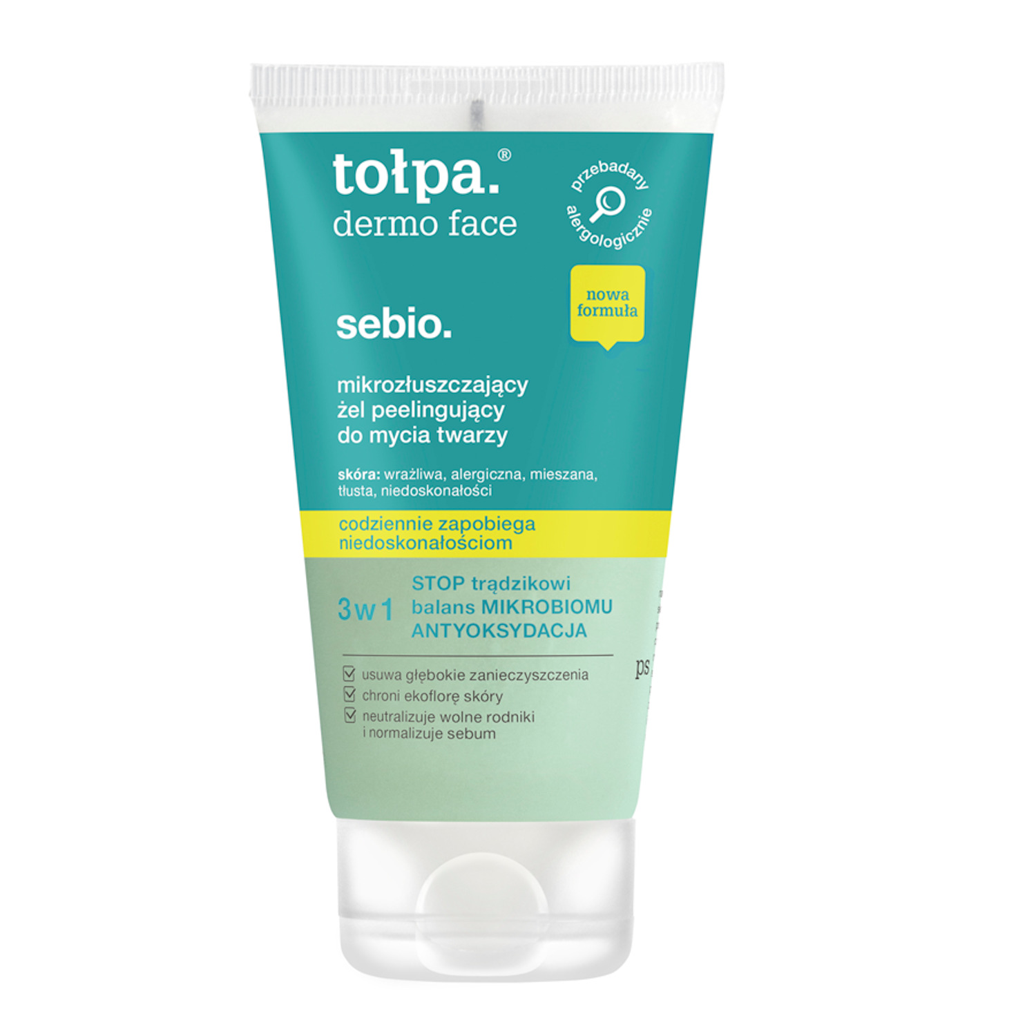 Tołpa Tołpa Dermo Face Sebio, Gel peelend zur Gesichtsreinigung, 150 ml — Inhaltsstoffe und Bewertung