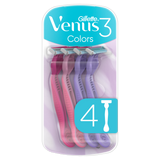 Gillette Venus 3 Colors, maszynka do golenia dla kobiet, jednorazowa, 4 sztuki - miniaturka zdjęcia produktu