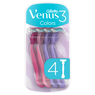 Gillette Venus 3 Colors, maszynka do golenia dla kobiet, jednorazowa, 4 sztuki - zdjęcie produktu