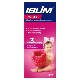 Ibum Forte 200mg/5ml, zawiesina doustna, smak malinowy, 150 g - zdjęcie produktu
