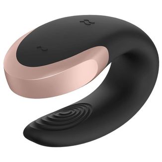 Satisfyer Double Love, wibrator dla par sterowany aplikacją, czarny, 1 sztuka - zdjęcie produktu