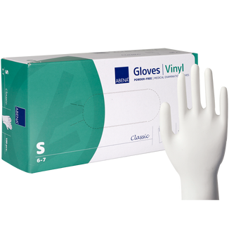 Abena, rękawice winylowe, niejałowe, bezpudrowe, rozmiar S, 100 sztuk USZKODZONE OPAKOWANIE - zdjęcie produktu