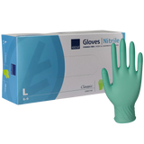 Abena, rękawice nitrylowe, niejałowe, bezpudrowe, zielone, rozmiar L, 100 sztuk - miniaturka zdjęcia produktu