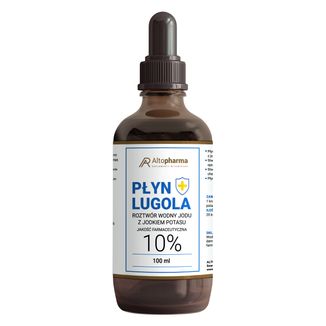 Płyn Lugola 10%, roztwór wodny jodu z jodkiem potasu, 100 ml - zdjęcie produktu