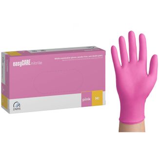 EasyCare Nitrile, rękawice nitrylowe, niejałowe, bezpudrowe, różowe, rozmiar M, 100 sztuk - zdjęcie produktu
