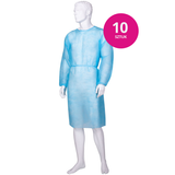BETAtex, fartuch medyczny z gumkami, włókninowy, niejałowy, niebieski, rozmiar L, 10 sztuk BETAtex, fartuch medyczny z gumkami, włókninowy, niejałowy, niebieski, rozmiar L, 10 sztuk - miniaturka zdjęcia produktu