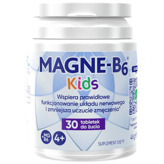 Magne B6 Kids, od 4 lat, smak arbuzowy, 30 tabletek do żucia KRÓTKA DATA - zdjęcie produktu