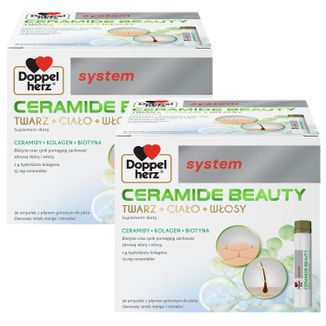 Zestaw Doppelherz System Ceramide Beauty, owocowy smak mango i marakui, 2 x 30 ampułek - zdjęcie produktu