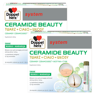 Zestaw Doppelherz System Ceramide Beauty, owocowy smak mango i marakui, 2 x 30 ampułek - zdjęcie produktu