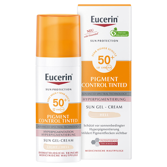 Eucerin Sun Protection Pigment Control, fluid ochronny przeciw przebarwieniom, koloryzujący, light, SPF 50+, 50 ml - zdjęcie produktu