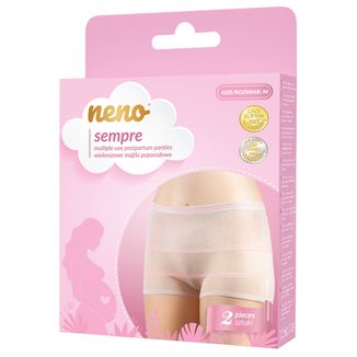 Neno Sempre, wielorazowe majtki poporodowe, rozmiar M, 2 sztuki USZKODZONE OPAKOWANIE - zdjęcie produktu