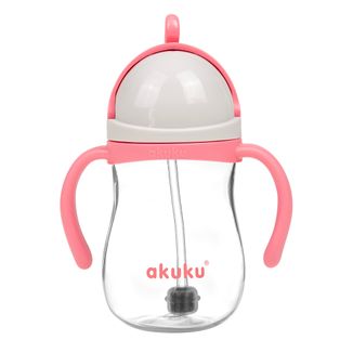 Akuku, bidon ze słomką z odważnikiem, różowy, 280 ml USZKODZONE OPAKOWANIE Akuku, bidon ze słomką z odważnikiem, różowy, 280 ml USZKODZONE OPAKOWANIE - zdjęcie produktu