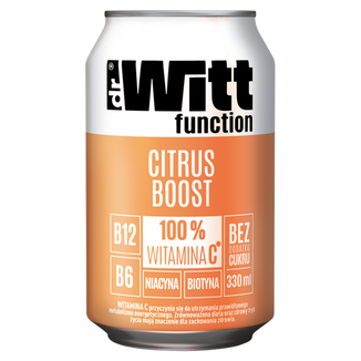 DrWitt Function Citrus Boost, napój gazowany, cytryna, 330 ml - zdjęcie produktu