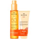 Nuxe Sun, brązujący olejek do opalania, w sprayu, SPF 50, 150 ml + balsam po opalaniu, 150 ml gratis USZKODZONE OPAKOWANIE - miniaturka zdjęcia produktu