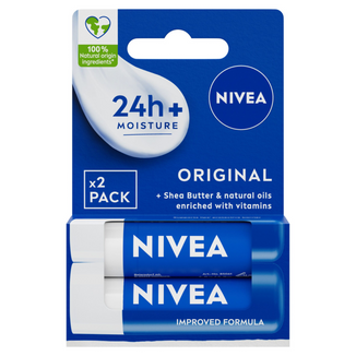 Nivea Original, pielęgnująca pomadka do ust, duopack, 2 x 4,8 g USZKODZONE OPAKOWANIE - zdjęcie produktu