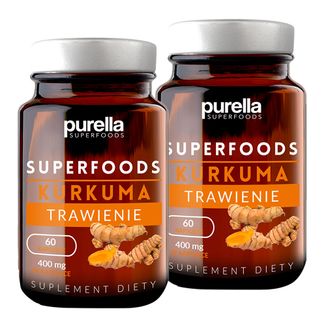 Zestaw Purella Superfoods Kurkuma Trawienie, 2 x 60 kapsułek - zdjęcie produktu