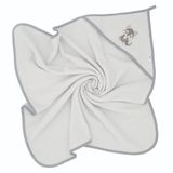 Bocioland, okrycie kąpielowe, 100 x 100 cm, bawełna 100%, ręcznik z kapturkiem, kolor szary, wilk, 1 sztuka - miniaturka zdjęcia produktu