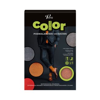 Veera Color, męskie podkolanówki uciskowe, 18-21 mmHg, orange, rozmiar L - zdjęcie produktu