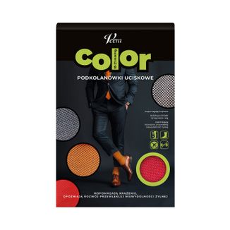 Veera Color, męskie podkolanówki uciskowe, 18-21 mmHg, czerwień, rozmiar XL - zdjęcie produktu
