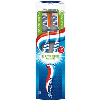 Zestaw Aquafresh Extreme Clean, szczoteczka do zębów, medium, 2 sztuki - zdjęcie produktu