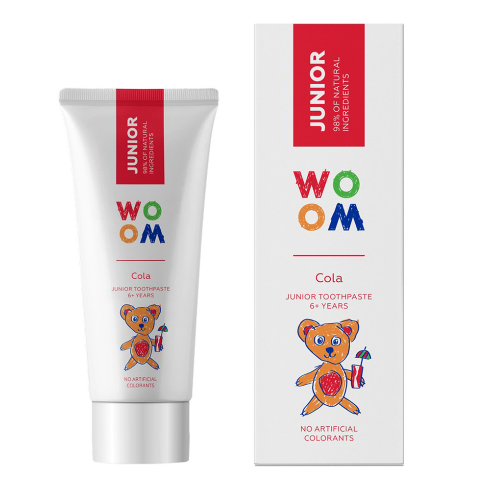 Nieznana Woom Junior, pasta dla dzieci, od 6 lat, smak coli, 50 ml