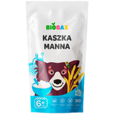 BioBas Kaszka manna Bio, bez dodatku cukru, od 6 miesiąca, 200 g KRÓTKA DATA - miniaturka zdjęcia produktu