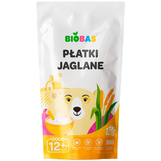 BioBas Płatki jaglane Bio, bez dodatku cukru, od 12 miesiąca, 220 g KRÓTKA DATA - zdjęcie produktu
