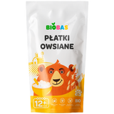 BioBas Płatki owsiane Bio, bez dodatku cukru, od 12 miesiąca, 220 g - miniaturka zdjęcia produktu