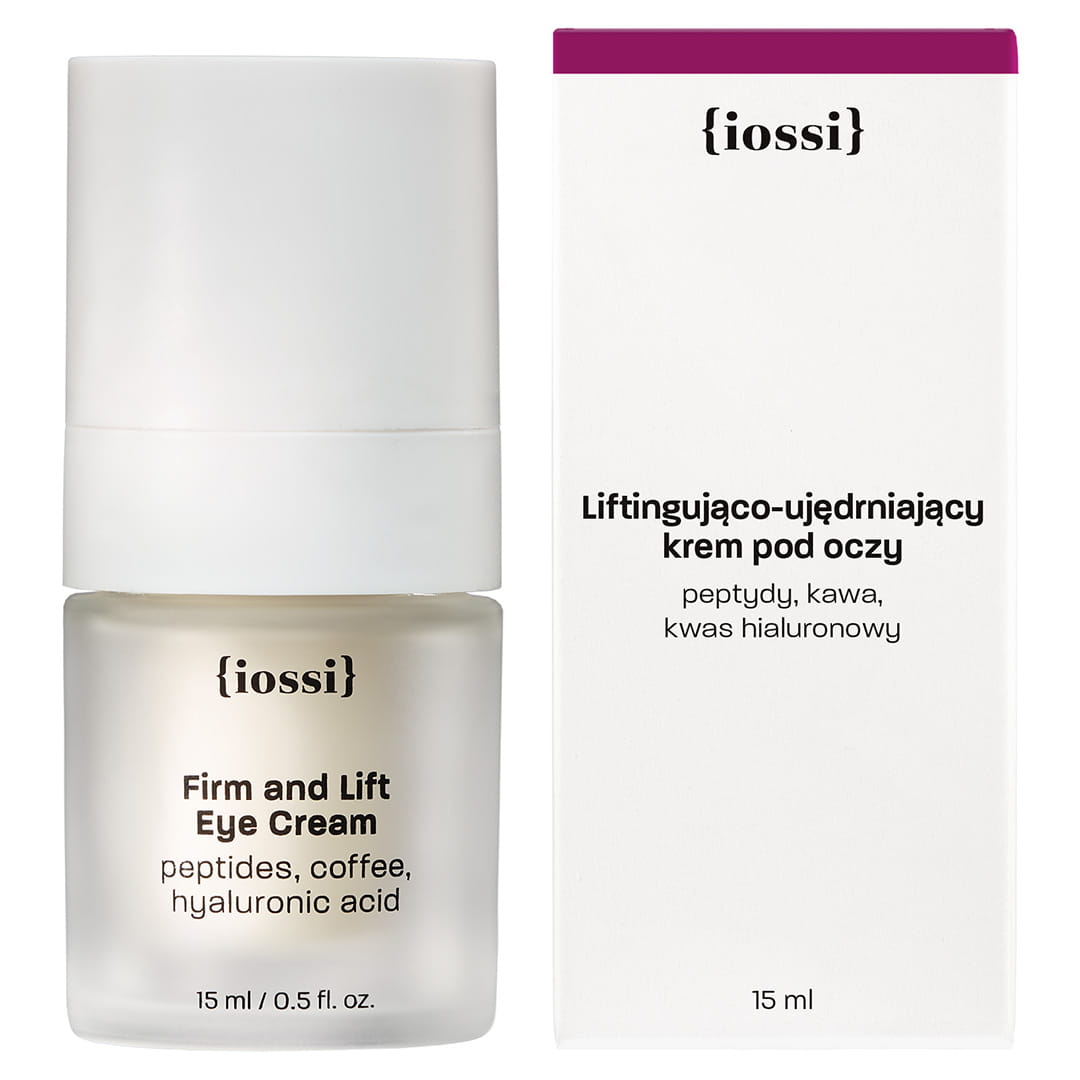 Nieznana Iossi Firm and Lift Eye Cream, liftingująco-ujędrniający krem pod oczy, peptydy, kawa i kwas hialuronowy, 15 ml — Inhaltsstoffe und Bewertung