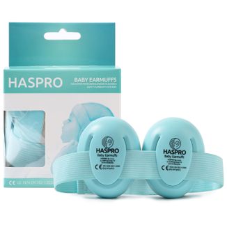 Haspro Baby Earmuffs, nauszniki przeciwhałasowe dla niemowląt i małych dzieci, 0-3 lata, miętowe USZKODZONE OPAKOWANIE - zdjęcie produktu