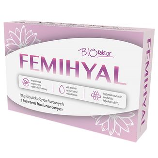 Femihyal, globulki dopochwowe, 10 sztuk USZKODZONE OPAKOWANIE - zdjęcie produktu