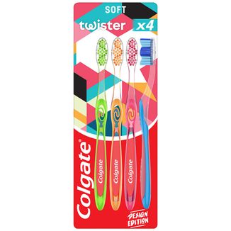 Colgate Twister Fresh, szczoteczka do zębów, średnia, 4 sztuki - zdjęcie produktu