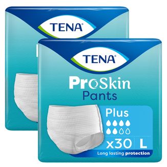 Zestaw Tena Pants ProSkin Plus, majtki chłonne, rozmiar L, 100-135 cm, 2 x 30 sztuk - zdjęcie produktu