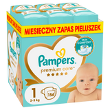 Pampers Premium Care, pieluchy rozmiar 1, 2-5 kg, 156 sztuk - miniaturka zdjęcia produktu
