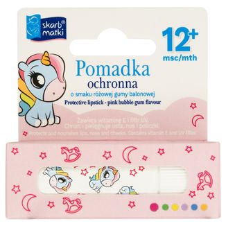Skarb Matki, pomadka ochronna dla dzieci, smak różowej gumy balonowej, od 12 miesiąca, 6,5 g - zdjęcie produktu