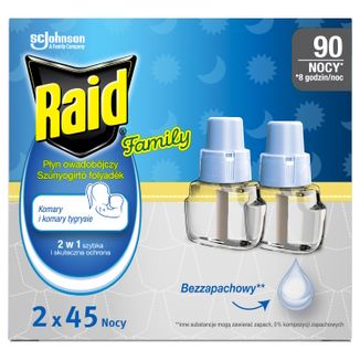 Raid Family, płyn owadobójczy przeciw komarom, zapas, 2 x 27 ml USZKODZONE OPAKOWANIE - zdjęcie produktu