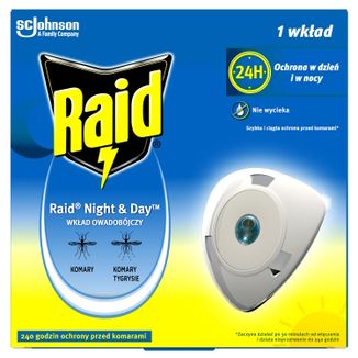 Raid Night & Day, wkład do elektrofumigatora owadobójczego, 1 sztuka - zdjęcie produktu