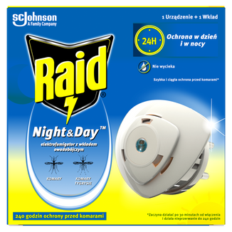 Raid Night & Day, elektrofumigator owadobójczy z wymiennym wkładem - zdjęcie produktu