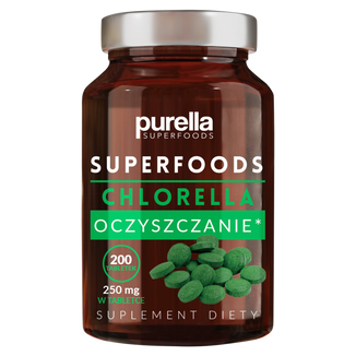 Purella Superfoods Chlorella Oczyszczanie, 200 tabletek - zdjęcie produktu