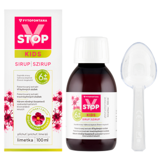 Fytofontana V-Stop Kids 6m+, syrop dla dzieci powyżej 6 miesiąca życia, smak limonki, 100 ml - zdjęcie produktu