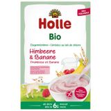 Holle Bio, kaszka ryżowa, malina i banan z mlekiem kozim, bezglutenowa, od 6 miesiąca, 200 g - miniaturka zdjęcia produktu